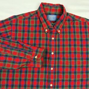 Vtg Pendleton Mens Wool Flannel Shirt Sz Large 70s Macduff Tartan Plaid A8